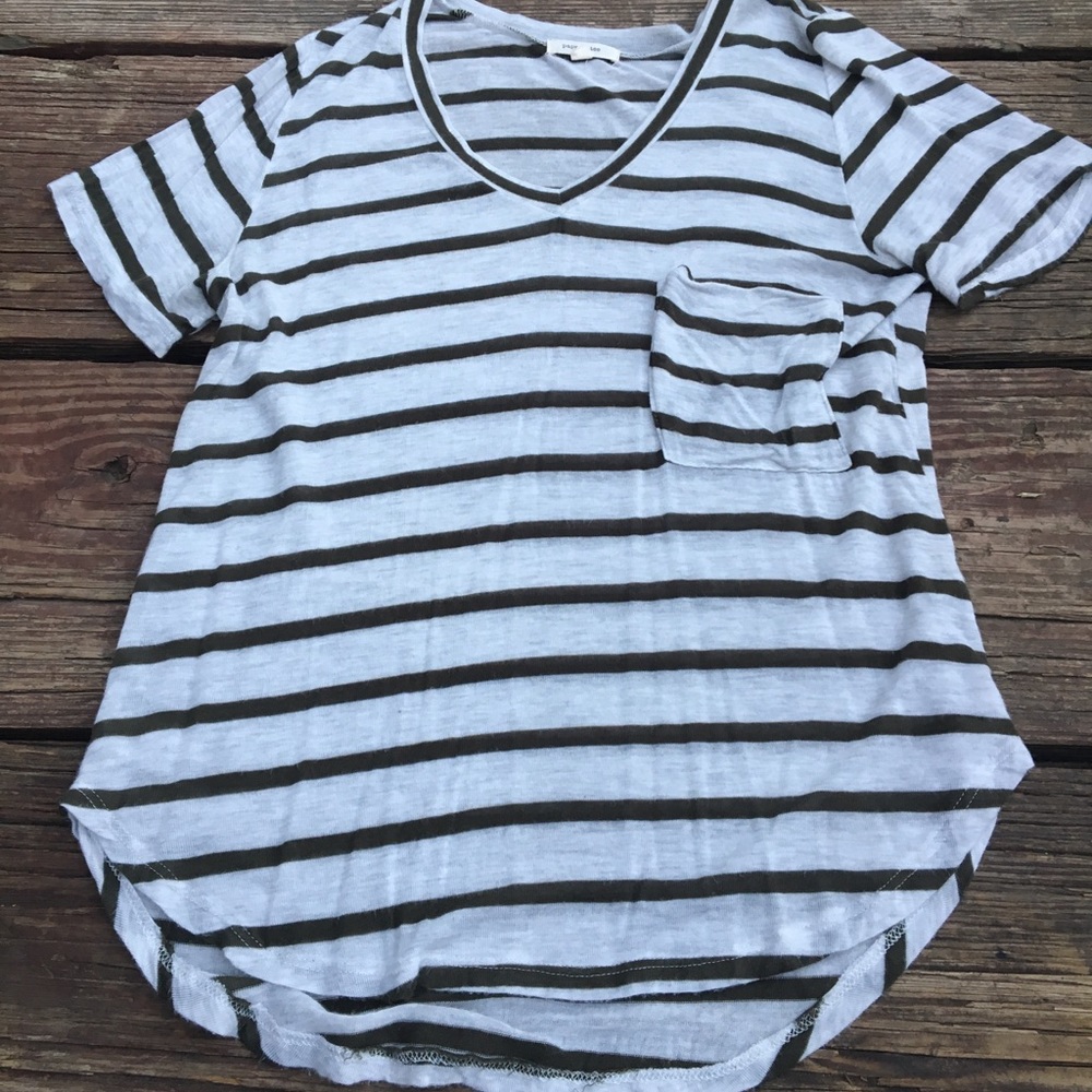 Women’s Paper+Tee Striped Blouse Sz M